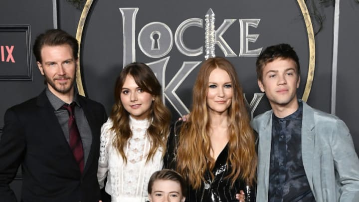 HOLLYWOOD, CALIFORNIA - FEBRUARY 05: (L-R) Bill Heck, Emilia Jones, Jackson Robert Scott, Darby Stanchfield, and Connor Jessup attend Netflix's "Locke & Key" series premiere photo call at the Egyptian Theatre on February 05, 2020 in Hollywood, California. (Photo by Frazer Harrison/Getty Images)