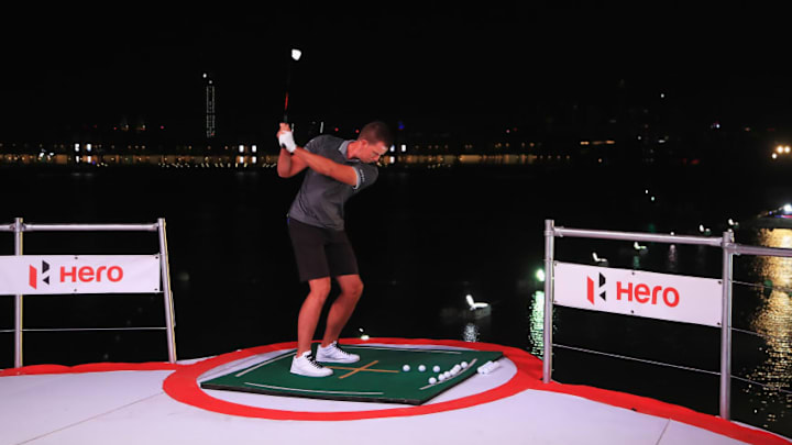 DUBAI, UNITED ARAB EMIRATES - NOVEMBER 13: Henrik Stenson of Sweden hits a shot during the DP World Tour Championship Hero Challenge held at Jumeirah Golf Estates on November 13, 2018 in Dubai, United Arab Emirates. (Photo by Andrew Redington/Getty Images)