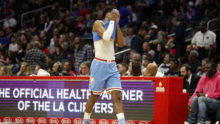 LOS ANGELES, CA - JANUARY 27: Sacramento Kings guard Buddy Hield (24) reacts after losing to the Los Angeles Clippers 122-108 on January 27, 2019, at Staples Center in Los Angeles, CA. (Photo by Adam Davis/Icon Sportswire via Getty Images)