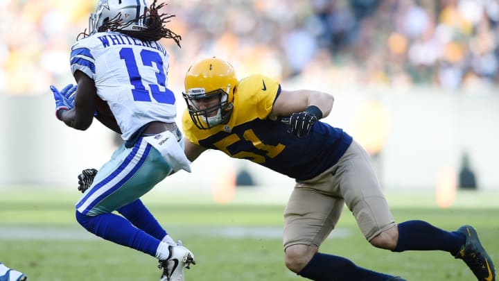 GREEN BAY, WI – OCTOBER 16: Lucky Whitehead #13 of the Dallas Cowboys looks to avoid the tackle of Kyler Fackrell #51 of the Green Bay Packers during the second quarter at Lambeau Field on October 16, 2016 in Green Bay, Wisconsin. (Photo by Hannah Foslien/Getty Images)