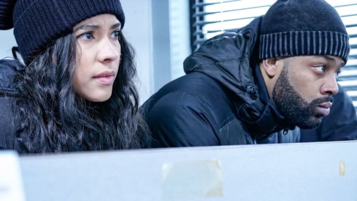 CHICAGO P.D. -- "Intimate Violence" Episode 715 -- Pictured: (l-r) Lisseth Chavez as Vanessa Rojas, LaRoyce Hawkins as Kevin Atwater -- (Photo by: Matt Dinerstein/NBC)