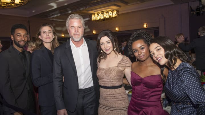 DENVER, COLORADO – NOVEMBER 12: (L-R) Grey’s Anatomy cast Anthony Hill, E.R. Fightmaster, Eric Dane, Caterina Scorsone, Alexis Floyd and Midori Francis attend the Global Down Syndrome Foundation’s 14th Annual Be Beautiful Be Yourself Fashion Show at the Sheraton Downtown Denver Hotel on November 12, 2022 in Denver, Colorado. (Photo by Thomas Cooper/Getty Images for Global Down Syndrome Foundation)