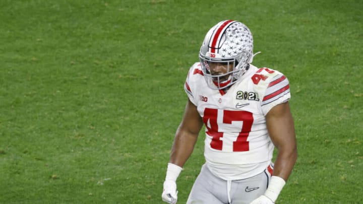 Justin Hilliard #47 of the Ohio State Buckeyes (Photo by Michael Reaves/Getty Images)