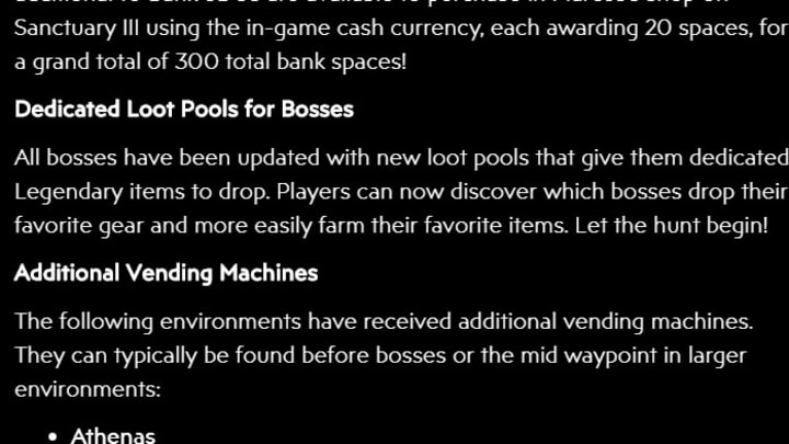 Excerpt from the patch notes