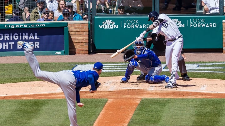 DETROIT, MI – APRIL 22: Eric Skoglund #53 of the Kansas City Royals pitches to Nicholas Castellanos #9 of the Detroit Tigers during a MLB game at Comerica Park on April 22, 2018 in Detroit, Michigan. The Royal defeated the Tigers 8-5. (Photo by Dave Reginek/Getty Images) *** Local Caption *** Eric Skoglund; Nicholas Castellanos