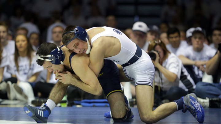 Nico Megaludis of the Penn State Nittany Lions (Photo by Hunter Martin/Getty Images)