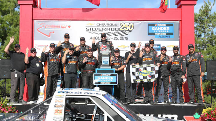 BOWMANVILLE, ON - AUGUST 25: Brett Moffitt, NASCAR Truck Series driver of the #24 CMR Construction & Roofing GMS Racing Chevrolet (Photo by Claus Andersen/Getty Images)