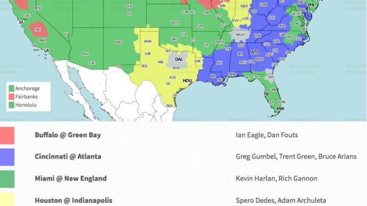NFL Week 4, 2018: Broadcast map