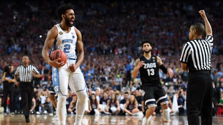 Apr 3, 2017; Phoenix, AZ, USA; North Carolina Tar Heels guard Joel Berry II (2) celebrates beating the Gonzaga Bulldogs in the championship game of the 2017 NCAA Men’s Final Four at University of Phoenix Stadium. Mandatory Credit: Robert Deutsch-USA TODAY Sports