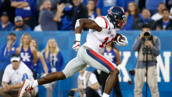 LEXINGTON, KY - NOVEMBER 04: D.K. Metcalf #14 of the Mississippi Rebels runs for a touchdown against the Kentucky Wildcats at Commonwealth Stadium on November 4, 2017 in Lexington, Kentucky. (Photo by Andy Lyons/Getty Images)