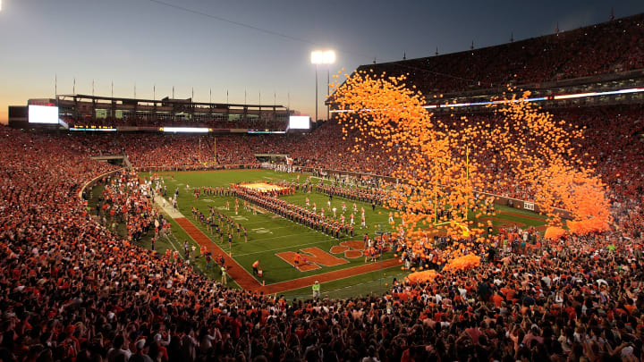 CLEMSON, SC – OCTOBER 25: A general view of Memorial Stadium prior to the game between the Clemson Tigers and Syracuse Orange on October 25, 2014 in Clemson, South Carolina. (Photo by Tyler Smith/Getty Images)