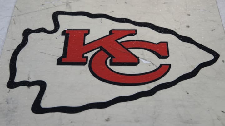 KANSAS CITY, MO - JANUARY 15: The Chiefs logo before the AFC Divisional playoff game between the Pittsburgh Steelers and Kansas City Chiefs on January 15, 2017 at Arrowhead Stadium in Kansas City, MO. (Photo by Scott Winters/Icon Sportswire via Getty Images)