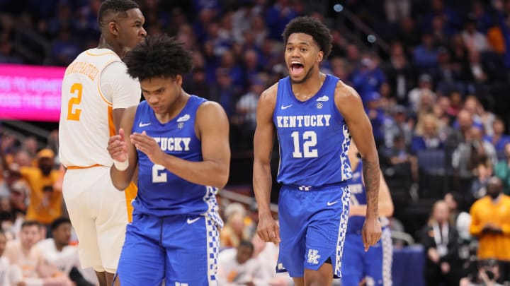 TAMPA, FLORIDA – MARCH 12: Keion Brooks Jr #12 of the Kentucky Wildcats against the Tennessee Volunteers in the semifinals of the Men’s SEC basketball Tournament at Amalie Arena on March 12, 2022 in Tampa, Florida. (Photo by Andy Lyons/Getty Images)