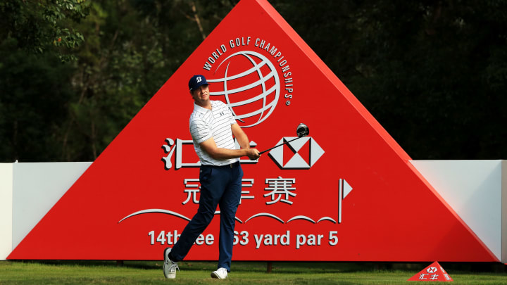 SHANGHAI, CHINA – OCTOBER 26: Hudson Swafford of the United States plays his shot from the 14th tee during the first round of the WGC – HSBC Champions at Sheshan International Golf Club on October 26, 2017 in Shanghai, China. (Photo by Andrew Redington/Getty Images)