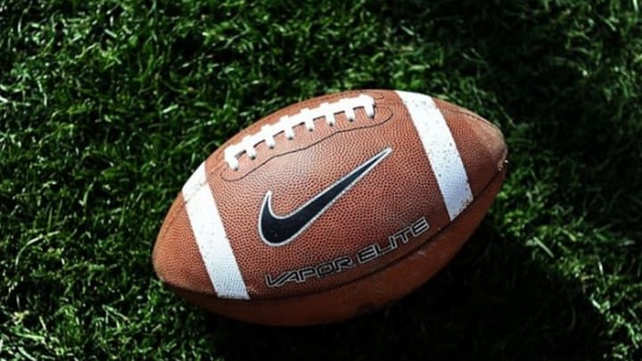 Dec. 17, 2011; Albuquerque, NM, USA; Detailed view of a Nike football on the field prior to the game between the Temple Owls against the Wyoming Cowboys in the 2011 New Mexico Bowl at University Stadium. Mandatory Credit: Mark J. Rebilas-USA TODAY Sports