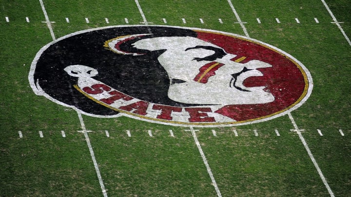 TALLAHASSEE, FL – NOVEMBER 24: Detailed view of the Florida State Seminoles logo during a game against the Florida Gators at Doak Campbell Stadium on November 24, 2012 in Tallahassee, Florida. Florida would win the game 37-26. (Photo by Stacy Revere/Getty Images)