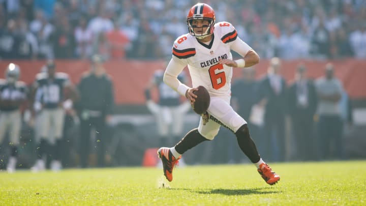 Nov 6, 2016; Cleveland, OH, USA; Cleveland Browns quarterback Cody Kessler (6) during the first quarter against the Dallas Cowboys at FirstEnergy Stadium. The Cowboys won 35-10. Mandatory Credit: Scott R. Galvin-USA TODAY Sports