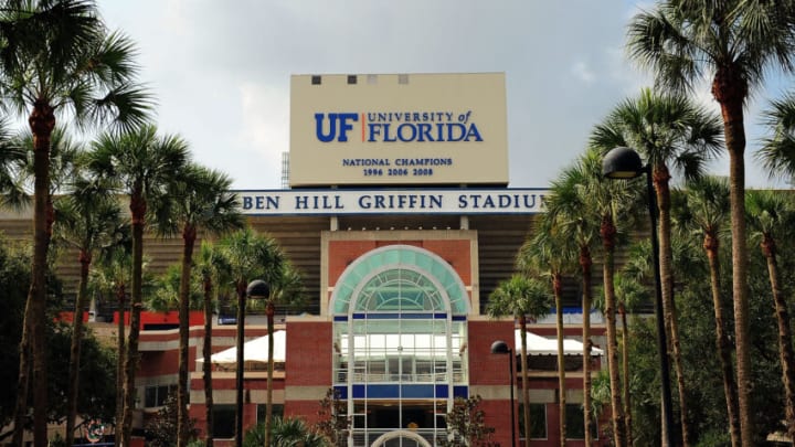 GAINESVILLE, FL - AUGUST 31: General view of the exterior of Ben Hill Griffin Stadium prior to a game between the Florida Gators and the Toldeon Rockets on August 31, 2013 in Gainesville, Florida. Florida won the game 24-6. (Photo by Stacy Revere/Getty Images)