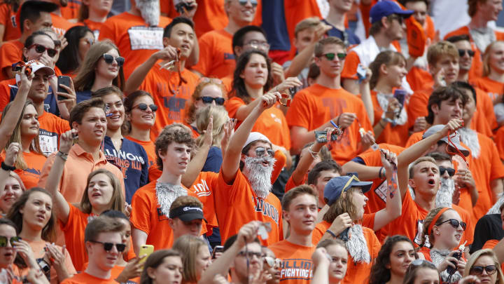 CHAMPAIGN, IL – SEPTEMBER 01: Members of the Illinois Fighting Illini student body are seen during the game against the Kent State Golden Flashes at Memorial Stadium on September 1, 2018 in Champaign, Illinois. (Photo by Michael Hickey/Getty Images)