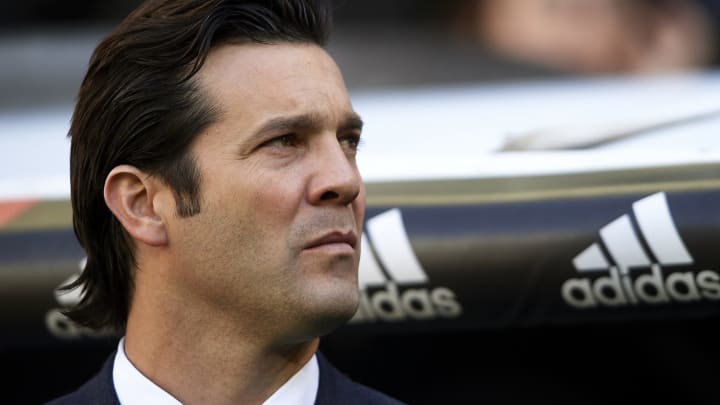 MADRID, SPAIN – FEBRUARY 17: Santiago Solari, Manager of Real Madrid looks on prior to the La Liga match between Real Madrid CF and Girona FC at Estadio Santiago Bernabeu on February 17, 2019 in Madrid, Spain. (Photo by Quality Sport Images/Getty Images)