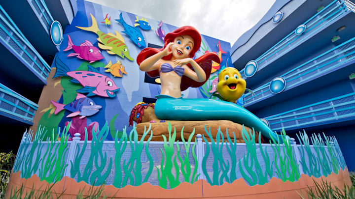 Surrounded by Flounder and friends, a larger-than-life Ariel (Matt Stroshane, photographer)