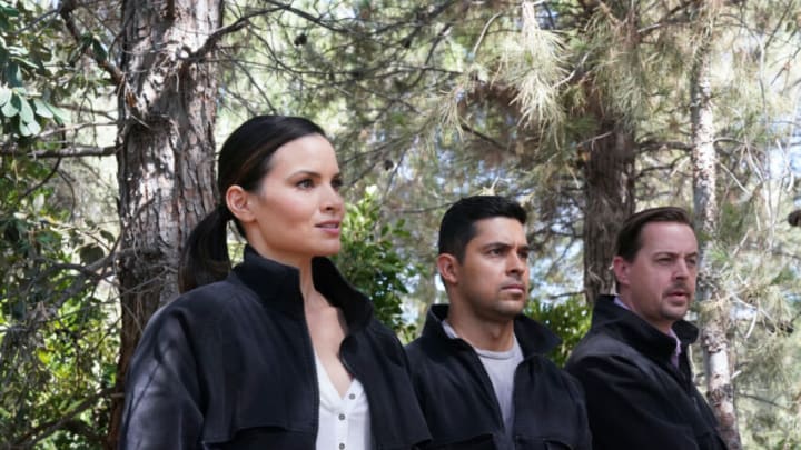 “Leave No Trace” – Agent Knight’s past resurfaces when her ex-boyfriend, a National Parks Service agent, teams up with NCIS to investigate a campsite murder, on the CBS Original Series NCIS, Monday, Oct 10 (9:00-10:00 PM, ET/PT) on the CBS Television Network and available to stream live and on demand on Paramount+*. Pictured: Katrina Law as NCIS Special Agent Jessica Knight, Wilmer Valderrama as Special Agent Nicholas “Nick” Torres, and Sean Murray as Special Agent Timothy McGee. Photo: Bill Inoshita/CBS ©2022 CBS Broadcasting, Inc. All Rights Reserved.
