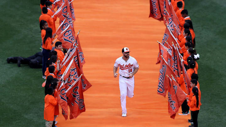 BALTIMORE, MARYLAND - APRIL 04: Chris Davis #19 of the Baltimore Orioles is introduced before the start of the Orioles and New York Yankees game at Oriole Park at Camden Yards on April 04, 2019 in Baltimore, Maryland. (Photo by Rob Carr/Getty Images)