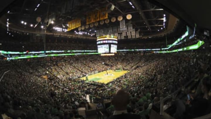 May 25, 2017; Boston, MA, USA; General view during the first half in game five of the Eastern conference finals of the NBA Playoffs between the Boston Celtics and Cleveland Cavaliers at TD Garden. Mandatory Credit: Bob DeChiara-USA TODAY Sports