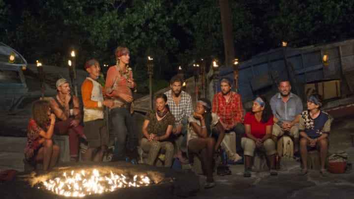 "The Tables Have Turned" - Hali Ford, Brad Culpepper, Tai Trang, Sierra Dawn-Thomas, Debbie Wanner, Malcolm Freberg, Michaela Bradshaw, James "J.T" Thomas , Sandra Diaz-Twine, Jeff Varner and Aubry Bracco at Tribal Council on the fourth episode of SURVIVOR: Game Changers, airing Wednesday, March 22 (8:00-9:00 PM, ET/PT) on the CBS Television Network. Photo: Jeffrey Neira/CBS Entertainment ÃÂ©2017 CBS Broadcasting, Inc. All Rights Reserved.