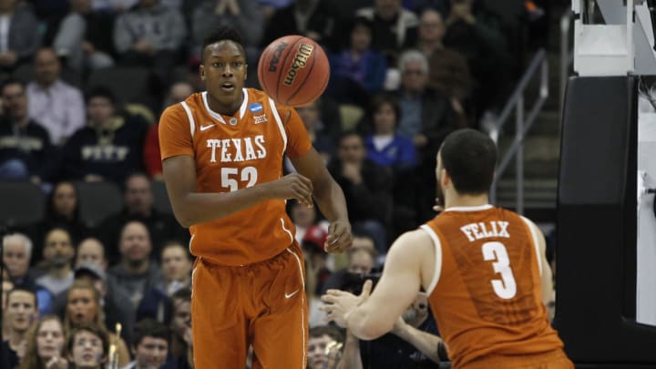 PITTSBURGH, PA – MARCH 19: Myles Turner #52 of the Texas Longhorns plays against the Butler Bulldogs during the second round of the 2015 NCAA Men’s Basketball Tournament at Consol Energy Center on March 19, 2015 in Pittsburgh, Pennsylvania. (Photo by Justin K. Aller/Getty Images)