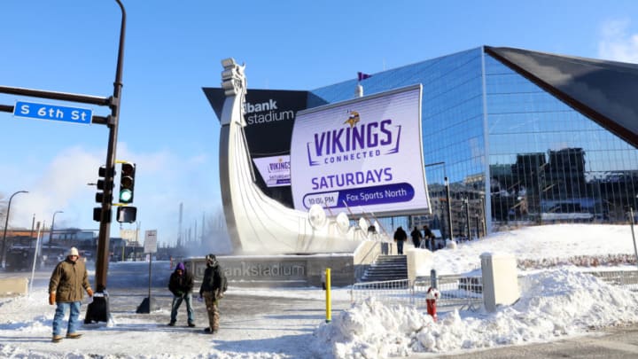 MINNEAPOLIS, MN - DECEMBER 18: A view outside of US Bank Stadium before Minnesota Vikings play the Indianapolis Colts on December 18, 2016 at in Minneapolis, Minnesota. The temperature in Minneapolis is -12 degrees fahrenheit. (Photo by Adam Bettcher/Getty Images)