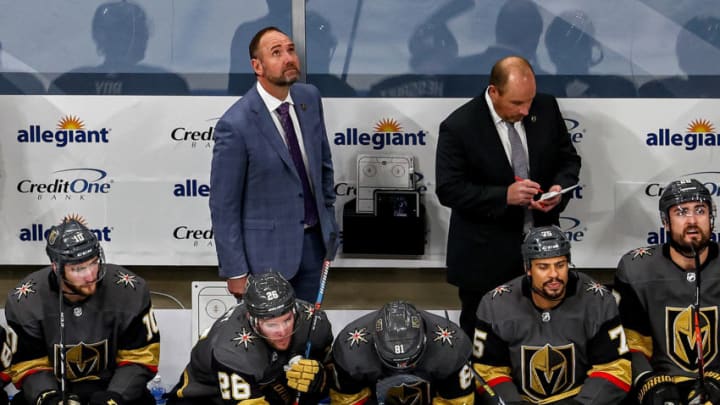 Head coach Peter DeBoer of the Vegas Golden Knights (Photo by Bruce Bennett/Getty Images)