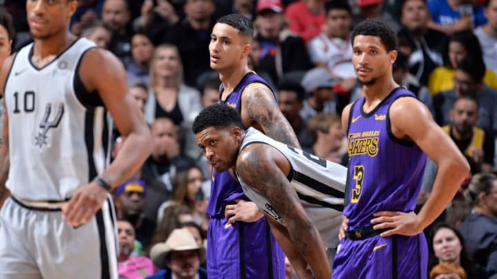Los Angeles Lakers, Kyle Kuzma, Josh Hart, Rudy Gay, DeMar DeRozan (Photos by Mark Sobhani/NBAE via Getty Images) Los Angeles Lakers, Kyle Kuzma, Josh Hart, Rudy Gay, DeMar DeRozan (Photos by Mark Sobhani/NBAE via Getty Images)
