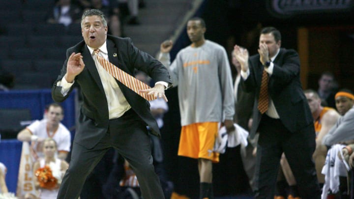 Tennessee head coach Bruce Pearl calls to his players during the game against Michigan in the second round of the NCAA Tournament at Time Warner Cable Arena in Charlotte, N.C. Friday, March 18, 2011. Pearl was fired the following Monday.Bruce Pearl 0071