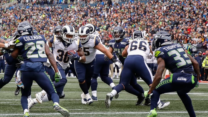 Running Back Todd Gurley III #30 of the Los Angeles Rams  (Photo by Otto Greule Jr/Getty Images)