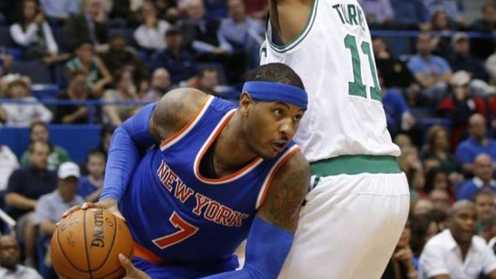 The rise in the NBA's salary cap could allow the New York Knicks to surround Carmelo Anthony with stars Mandatory Credit: David Butler II-USA TODAY Sports