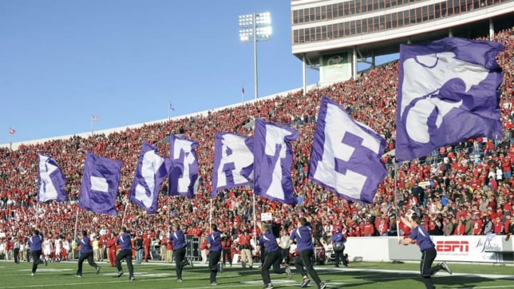 Kansas State Wildcats cheerleaders during the game against the Arkansas Razorbacks - Mandatory Credit: Justin Ford-USA TODAY Sports