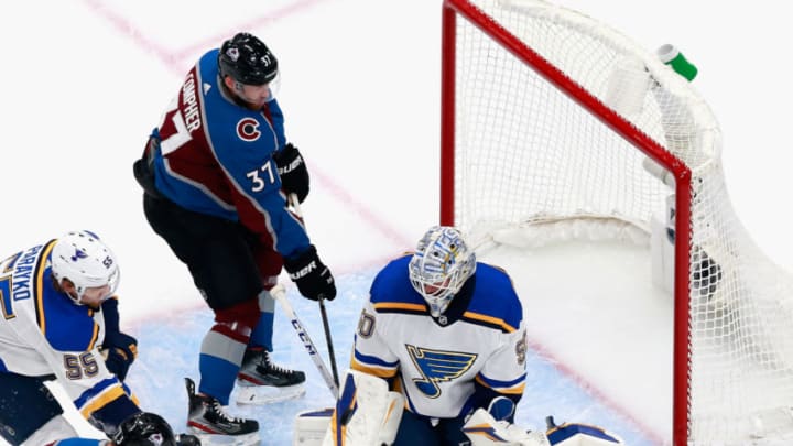 Jordan Binnington #50 of the St. Louis Blues Mandatory Credit: Jeff Vinnick via USA TODAY Sports