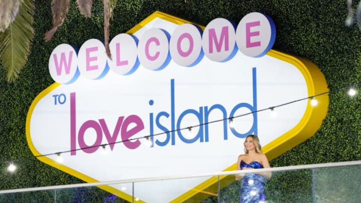 Love Island - Pictured: Arielle Vandenberg (Host). The thirty-fourth and Finale episode of Love Island airs tonight, Wednesday, September 30th (9:00-10:00 PM, ET/PT) on the CBS Television Network. Photo: Robert Voets/CBS Entertainment ©2020 CBS Broadcasting, Inc. All Rights Reserved.