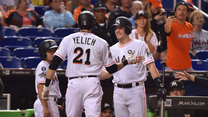 MIAMI, FL - SEPTEMBER 19: Christian Yelich (Photo by Eric Espada/Getty Images)