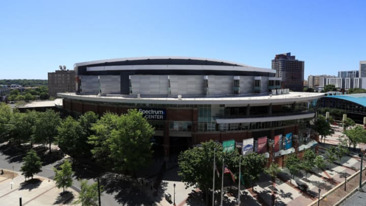 CHARLOTTE, NORTH CAROLINA - APRIL 27: The Spectrum Center, home of the Charlotte Hornets, is seen during the coronavirus (COVID-19) pandemic on April 27, 2020 in Charlotte, North Carolina. The NBA recently announced the possible re-opening of team practice facilities as early as May 1. (Photo by Streeter Lecka/Getty Images)
