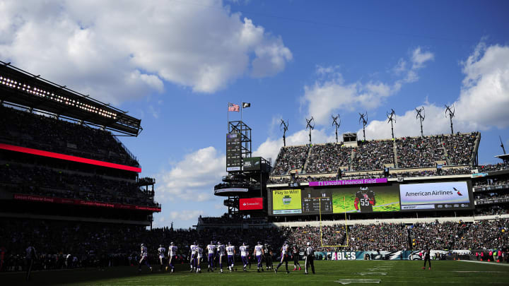 PHILADELPHIA, PA – OCTOBER 23: The Minnesota Vikings and the Philadelphia Eagles are shown in the third quarter at Lincoln Financial Field on October 23, 2016 in Philadelphia, Pennsylvania. The Eagles defeated the Vikings 21-10. (Photo by Corey Perrine/Getty Images)