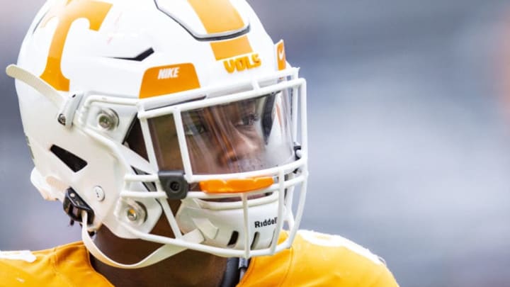 KNOXVILLE, TN - OCTOBER 12: Ty Chandler #8 of the Tennessee Volunteers looks on prior to the the game against the Mississippi State Bulldogs at Neyland Stadium on October 12, 2019 in Knoxville, Tennessee. (Photo by Carmen Mandato/Getty Images)
