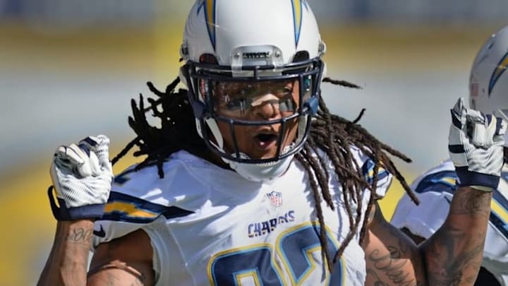 Sep 18, 2016; San Diego, CA, USA; San Diego Chargers cornerback Jason Verrett (22) reacts after defending a pass during the third quarter against the Jacksonville Jaguars at Qualcomm Stadium. Mandatory Credit: Jake Roth-USA TODAY Sports