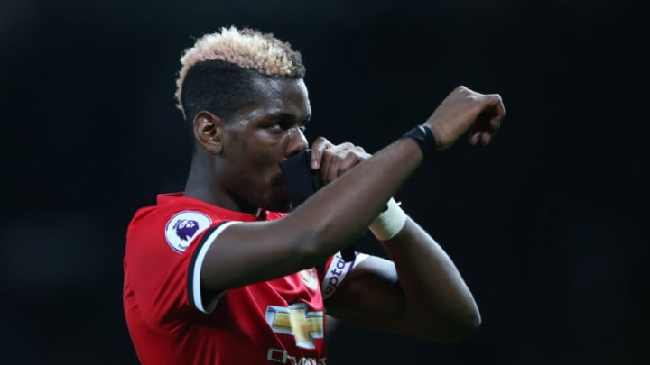 MANCHESTER, ENGLAND – DECEMBER 30: Paul Pogba of Manchester United acknowledges the crowd after the Premier League match between Manchester United and Southampton at Old Trafford on December 30, 2017 in Manchester, England. (Photo by Alex Livesey/Getty Images)