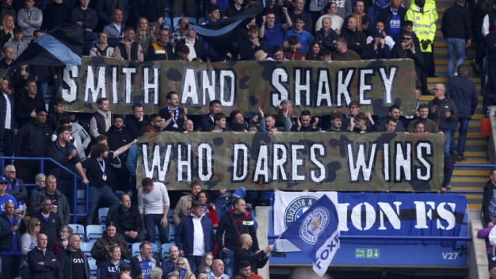Union Filbert Street supporters group display a banner in favour of the new managerial team of Dean Smith and Craig Shakespeare, Leicester City (Photo by Malcolm Couzens/Getty Images)