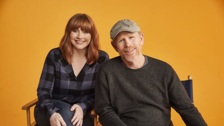 Director Bryce Dallas Howard and producer Ron Howard on the set of “Dads,” premiering globally June 19 on Apple TV+. Photo: Apple TV+.
