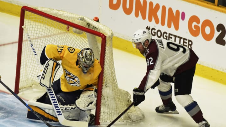 NASHVILLE, TN - APRIL 12: Colorado Avalanche left wing Gabriel Landeskog