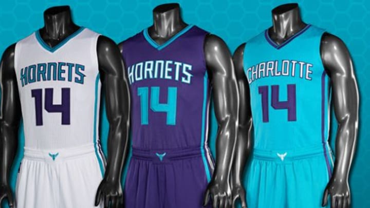 The Charlotte Hornets unveiled their new purple-and-teal look this week. (Photo courtesy hornets.com)