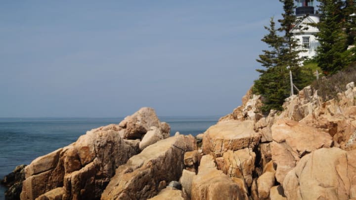 Located in the Acadia National Park area, Bass Harbor Light offers views of the seaboard off a rock ledge.